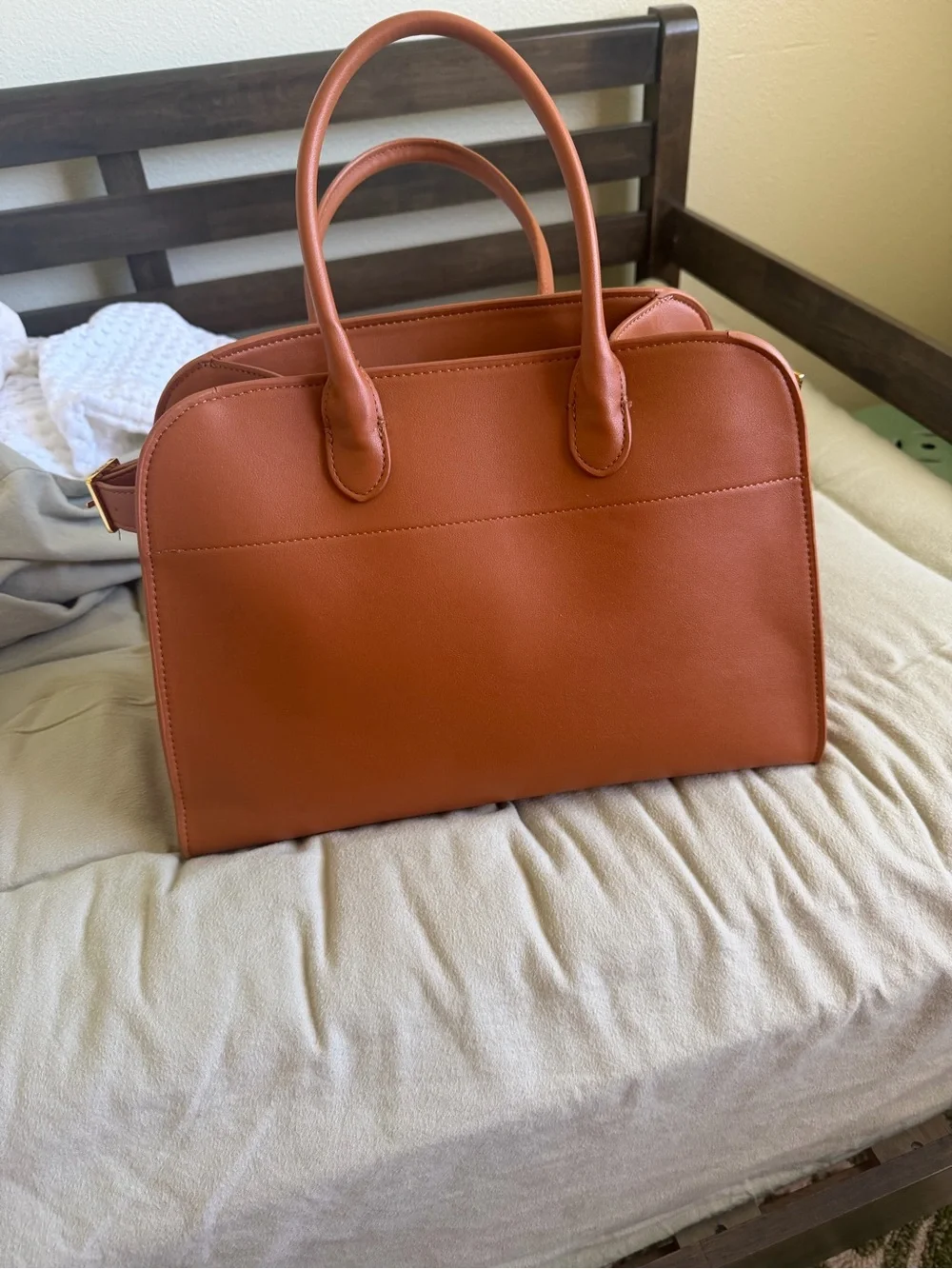 Structured Women's Satchel in Cognac Brown-Margaux Bag